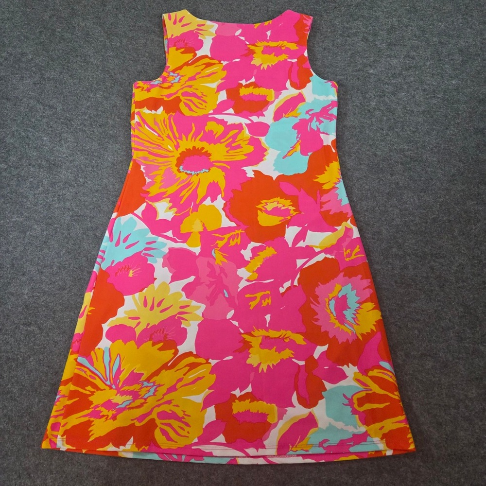 Jude Connally Beth Shift Dress Womens 8 Pink Orange Floral Jude Cloth Sleeveless - Picture 6 of 6